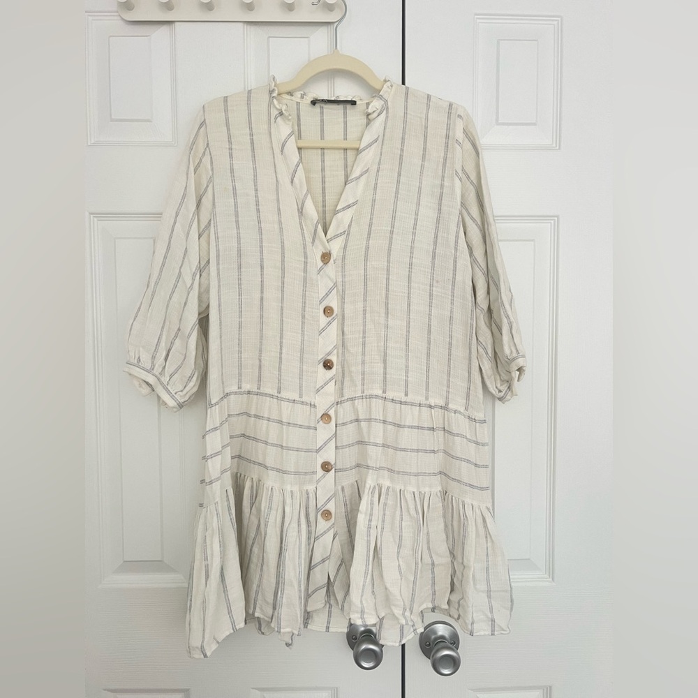 Zara Striped Long Sleeve Dress